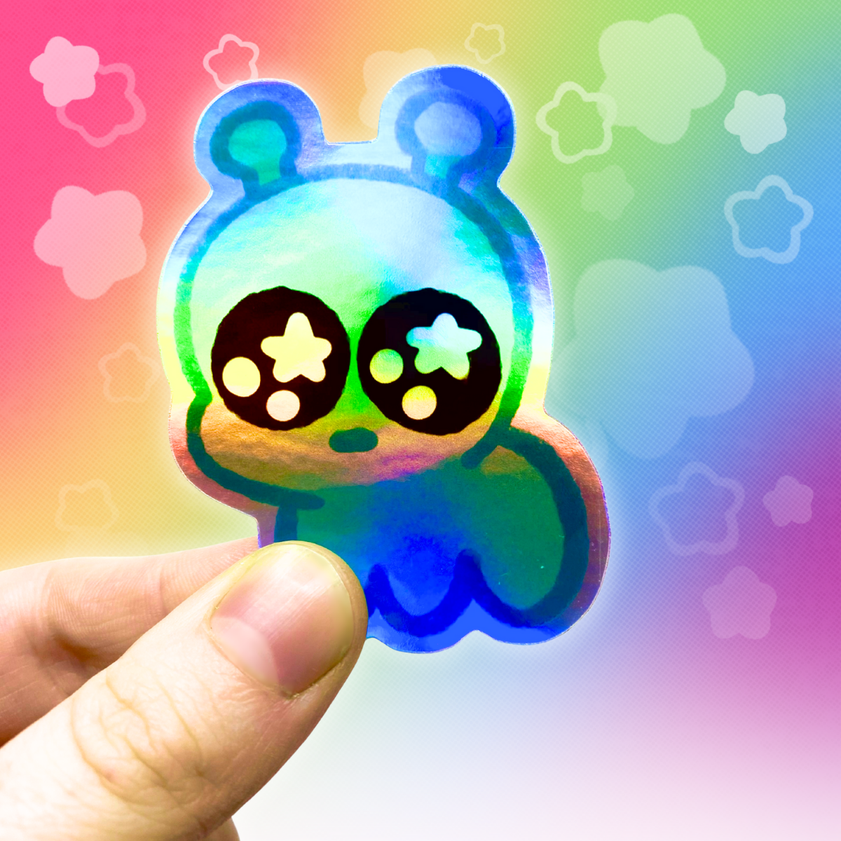 TBH Alien Creature 2.5" Rainbow Holographic Sticker