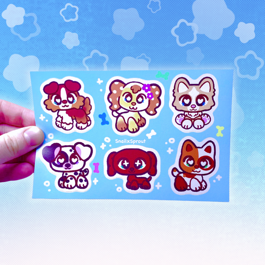 LPS Dogs 6"x4"Vinyl Sticker Sheet