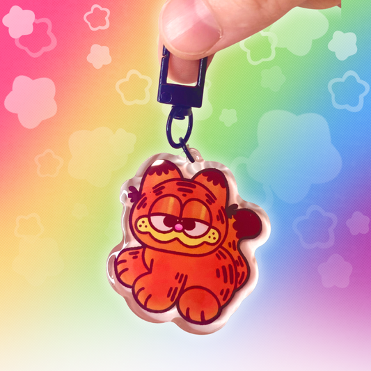Garfield 2" Epoxy  Keychain with Black Clasp