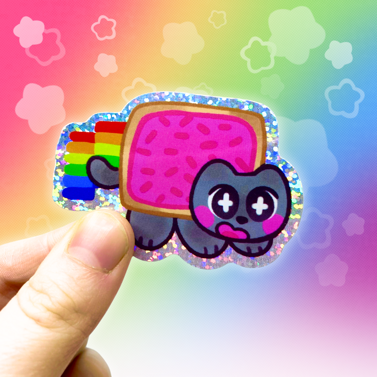 Nyan Cat 2.5" Glitter Holographic Sticker