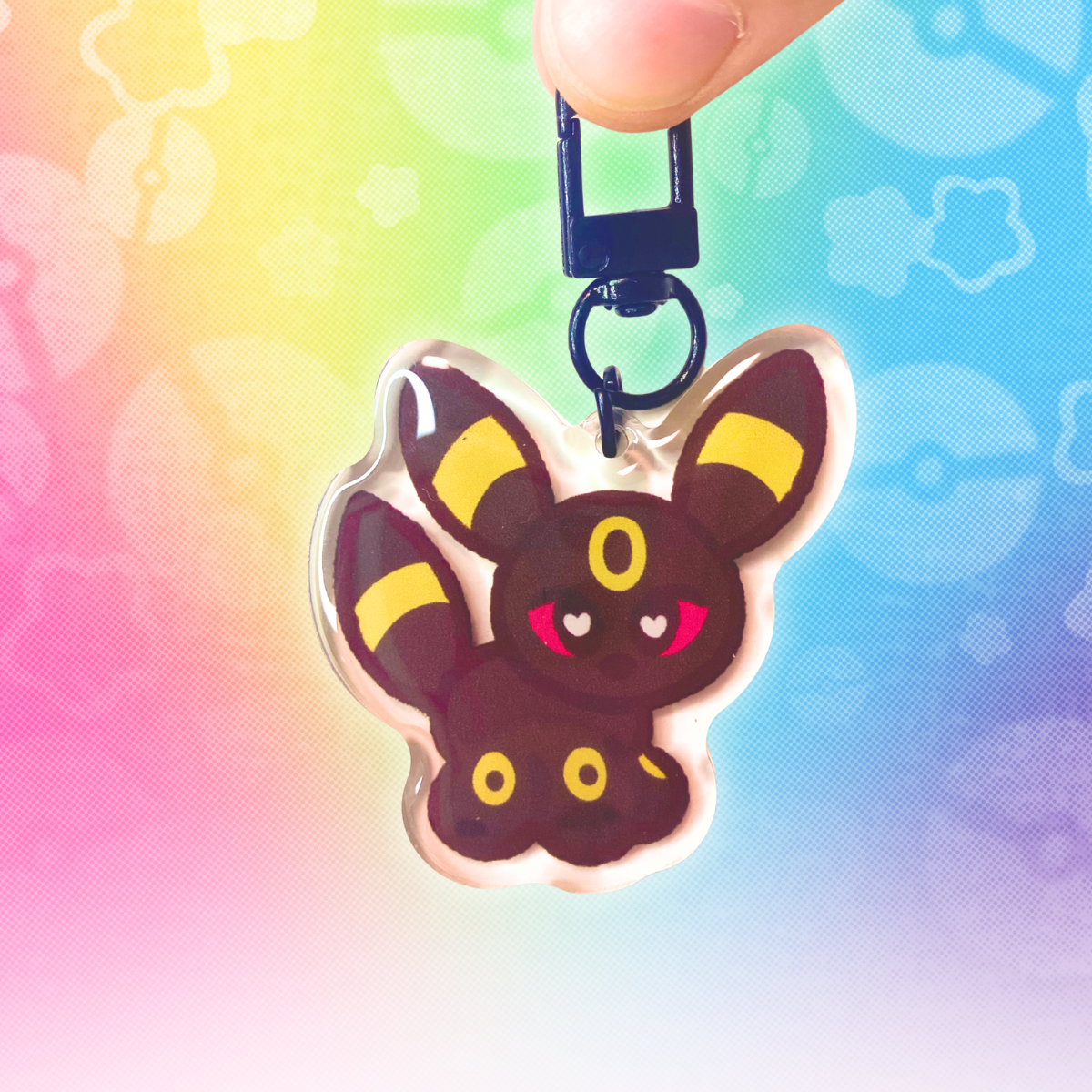 PKMN Umbreon 2" Acrylic Keychain with Black Metal Clasp