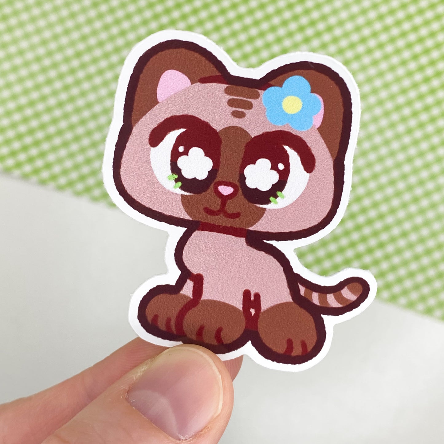 Flower Cat 2" Glossy Sticker