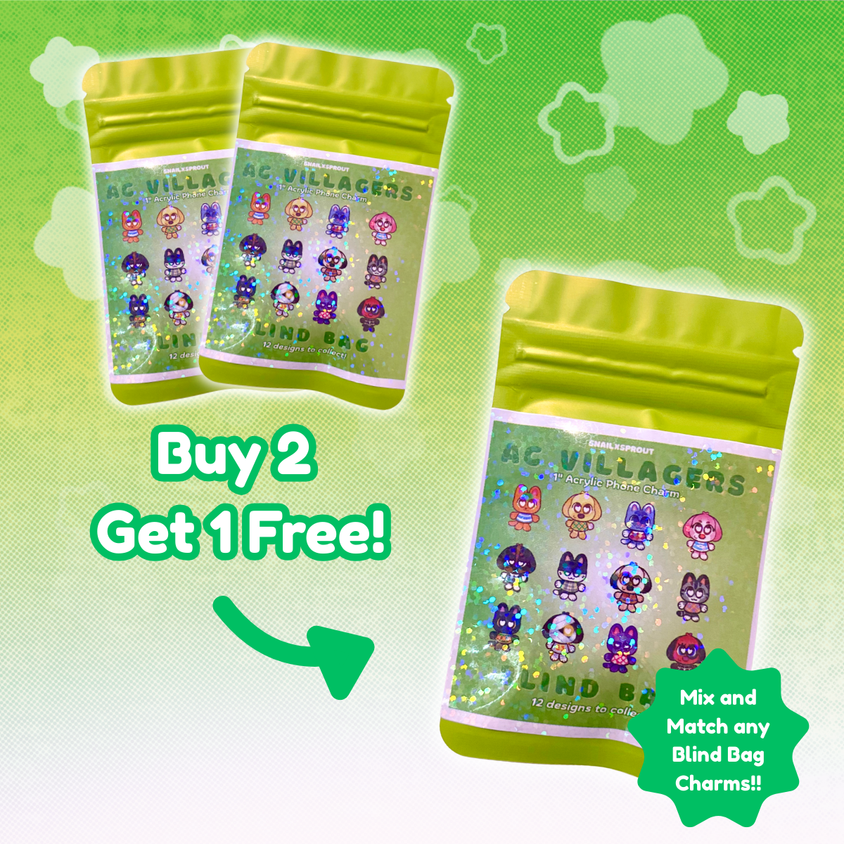 Animal Crossing 1" Acrylic Phone Charm Blind Bags