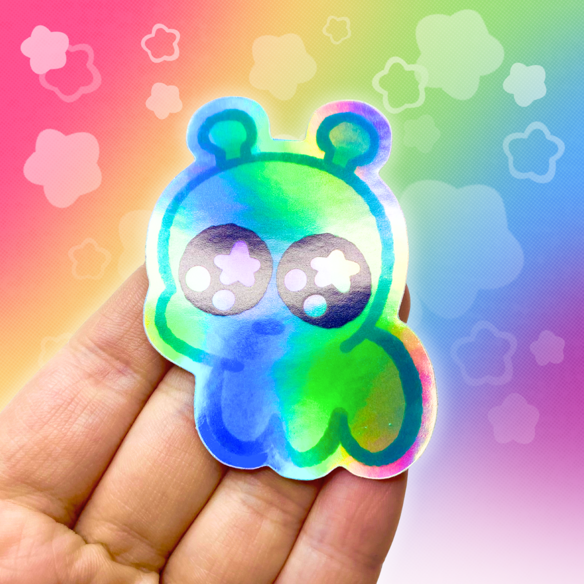 TBH Alien Creature 2.5" Rainbow Holographic Sticker