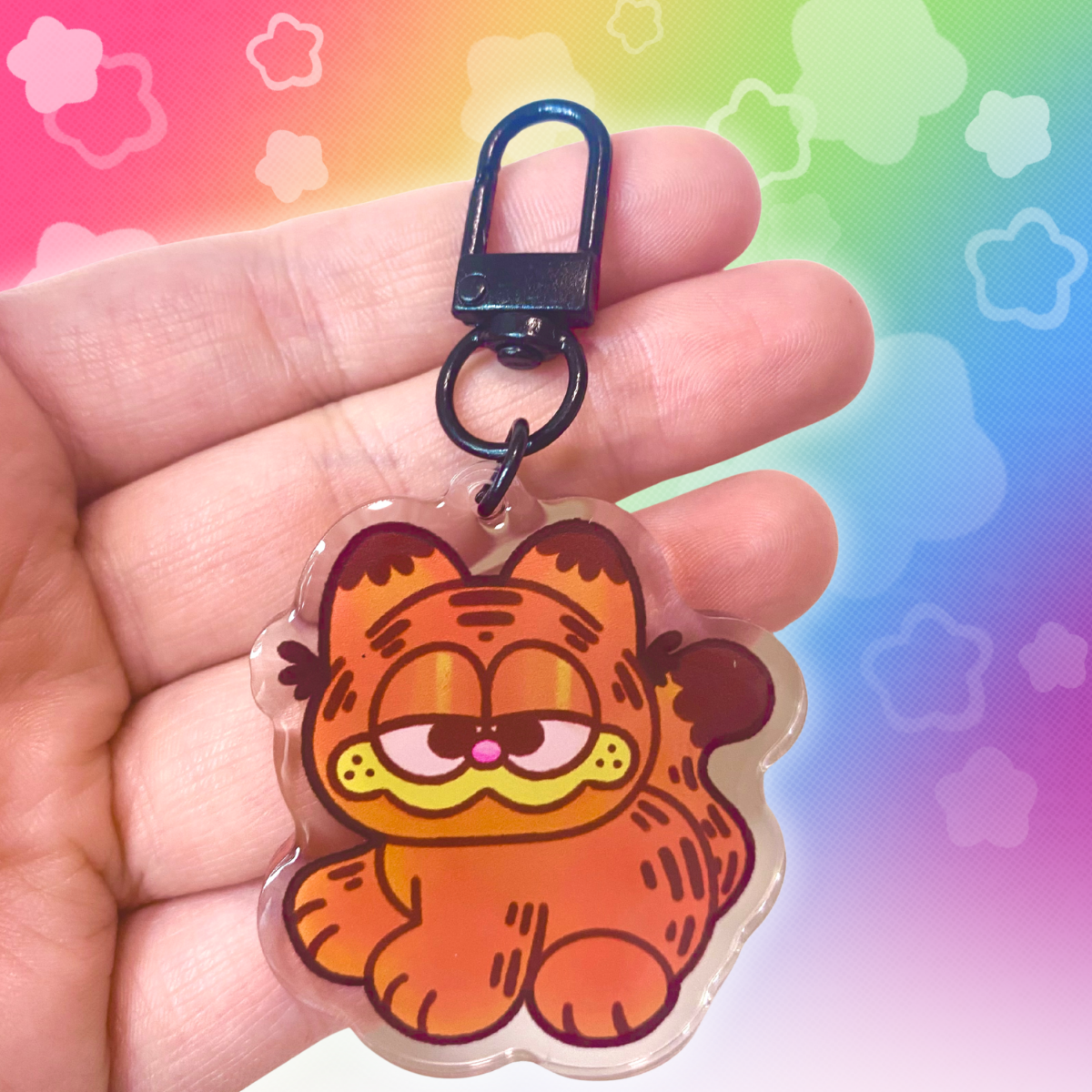 Garfield 2" Epoxy  Keychain with Black Clasp