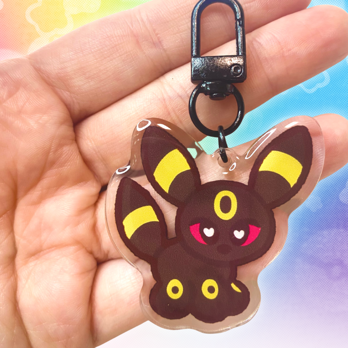 PKMN Umbreon 2" Acrylic Keychain with Black Metal Clasp