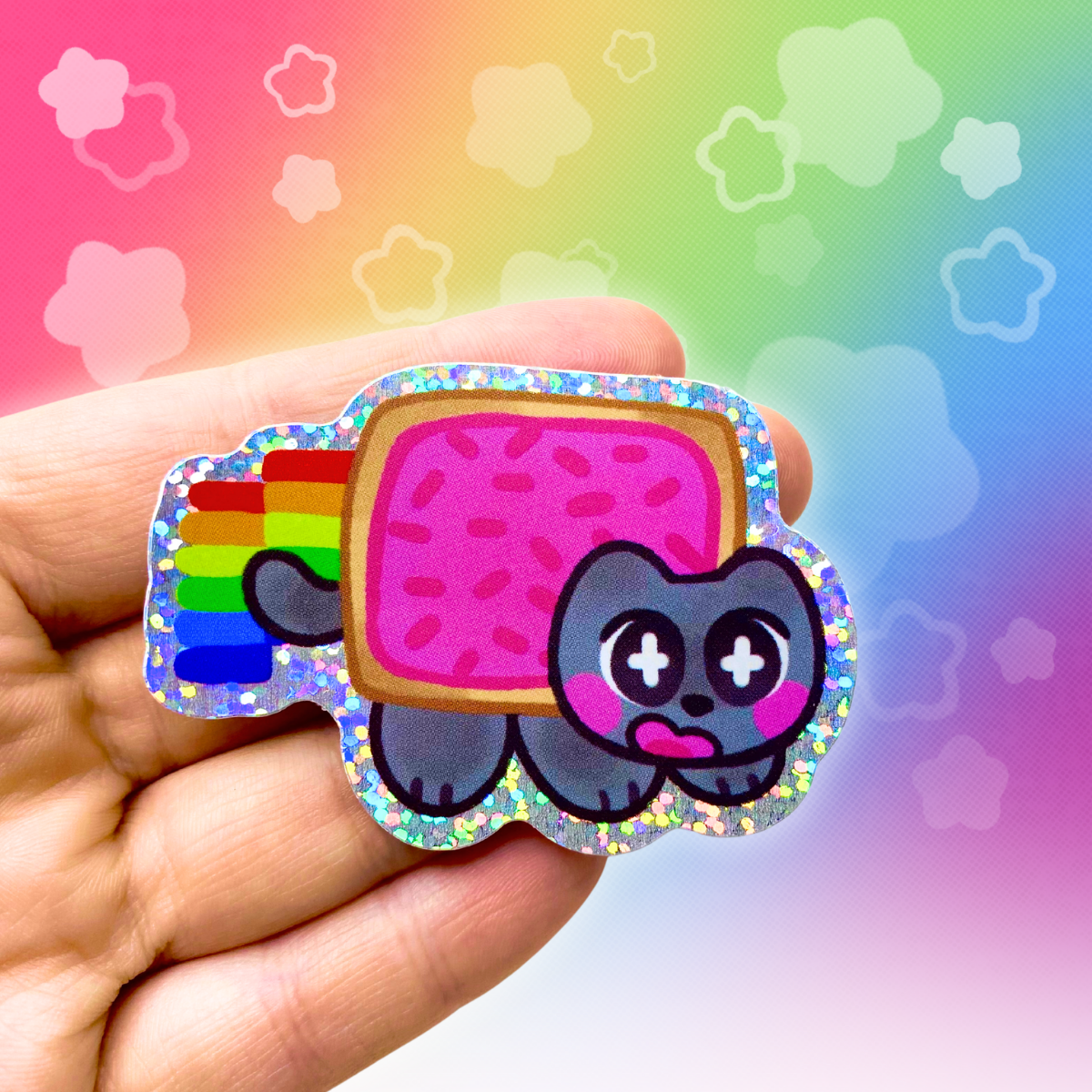 Nyan Cat 2.5" Glitter Holographic Sticker