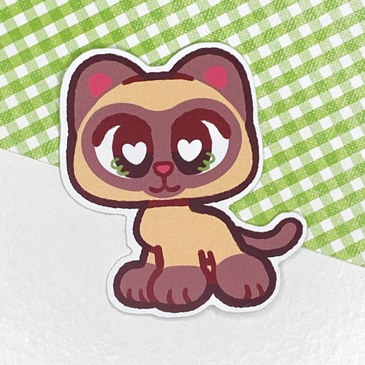 Siamese Cat 2" Glossy Sticker