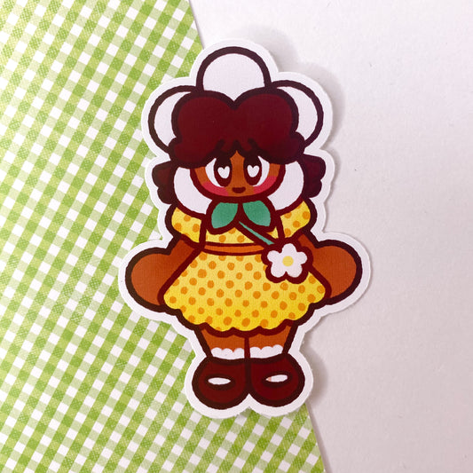 Cottagecore Princess Daisy 3" Glossy Vinyl Sticker