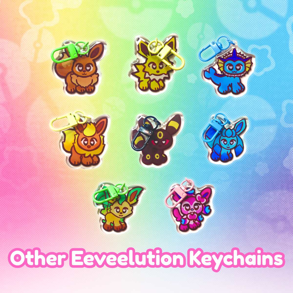 PKMN Eevee 2" Acrylic Keychain with Green Metal Clasp