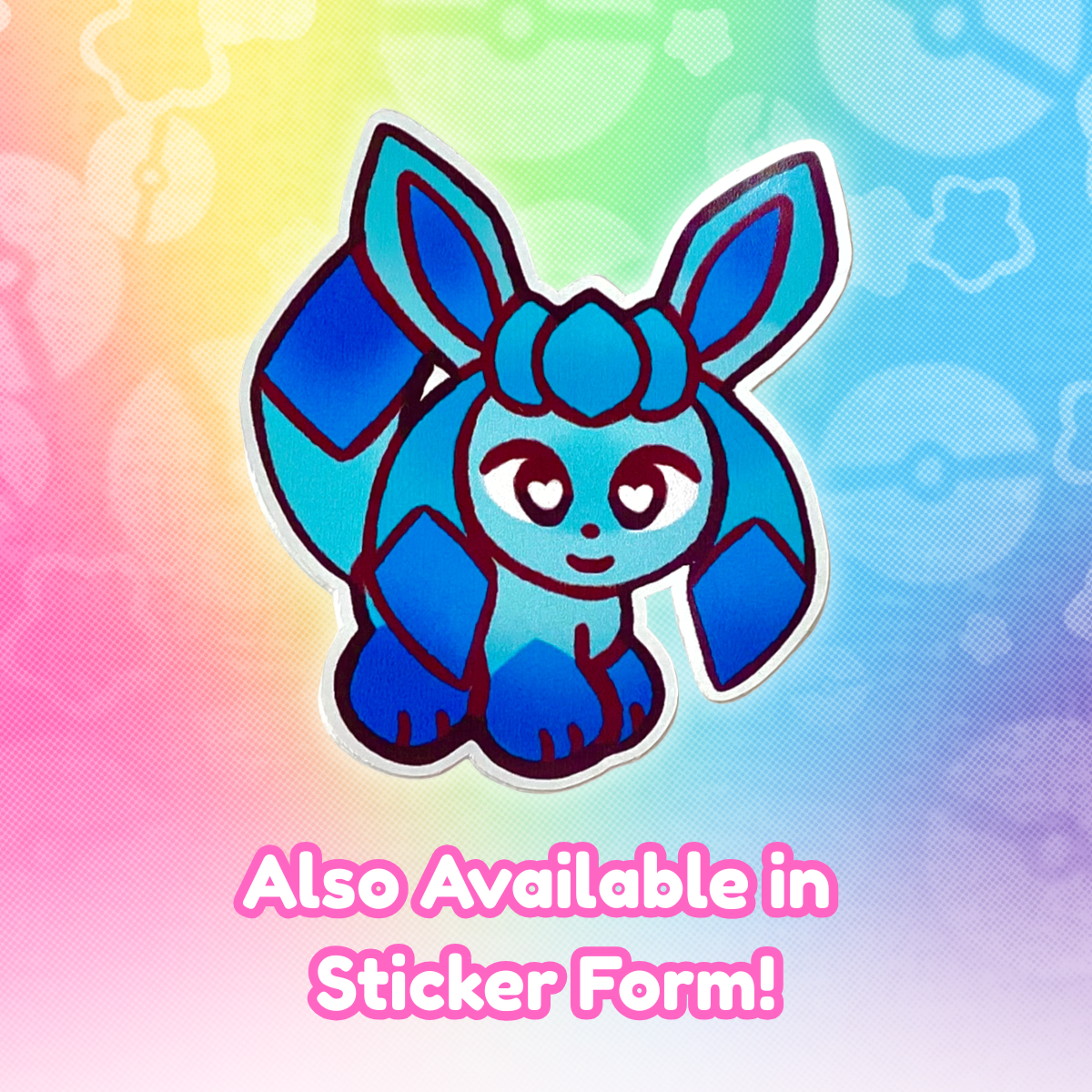 PKMN Glaceon 2" Acrylic Keychain with Blue Metal Clasp