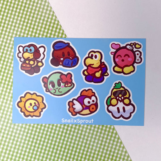 Paper Mario 6" x 4" Matte Vinyl Sticker Sheet