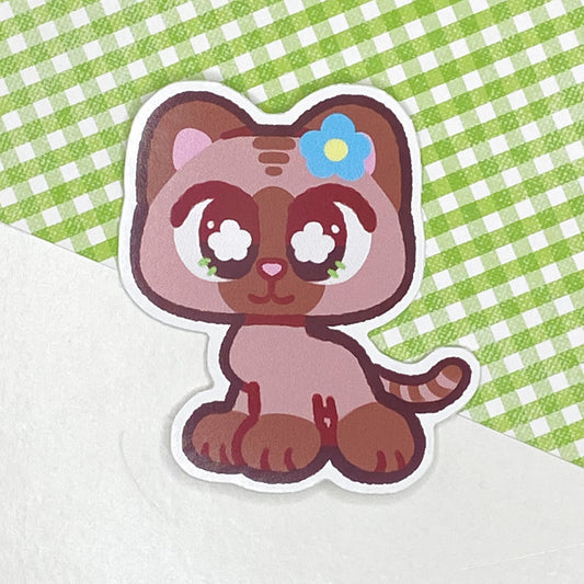 Flower Cat 2" Glossy Sticker
