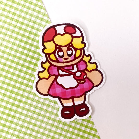 Cottagecore Princess Peach 3" Glossy Vinyl Sticker