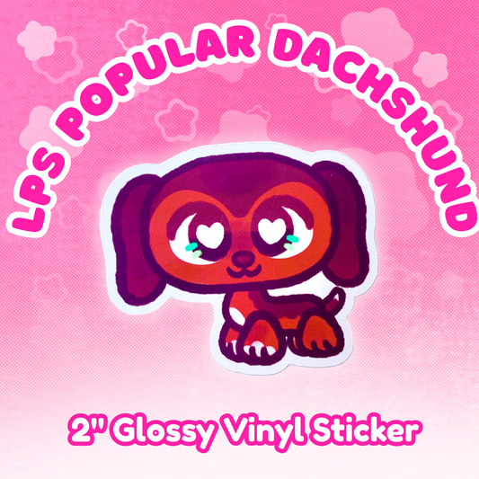 LPS Popular  Dachshund 2" Glossy Vinyl Sticker